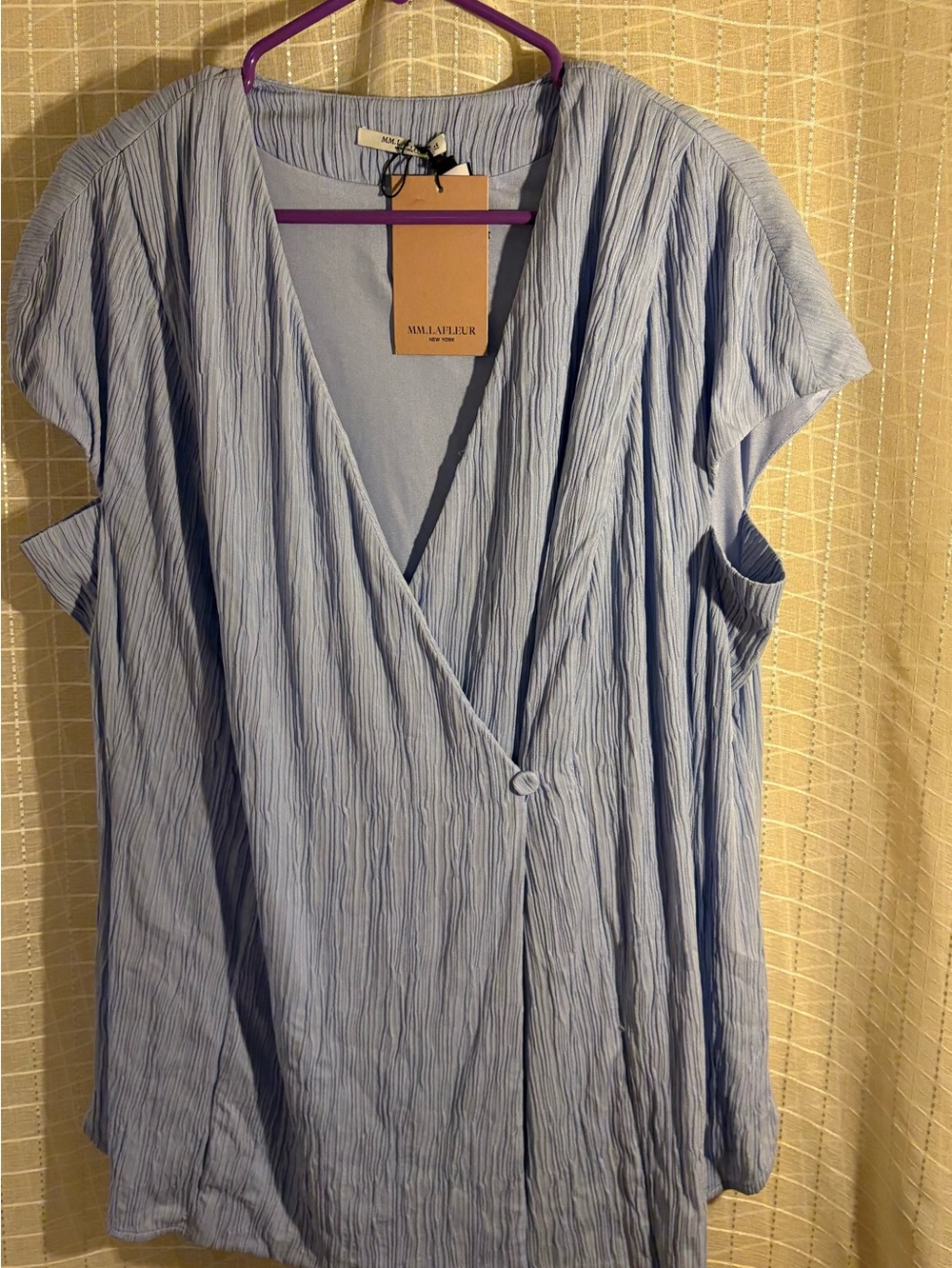 MM Lafleur Light Blue  pleated Wrap Tunic
